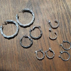 5 Pair hoop earrings